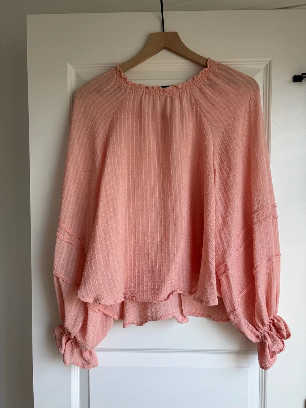 Free People Out of Town Split Neck Blouse - Size Small